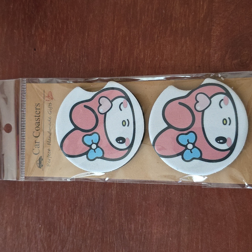 My Melody Car Cup Holder Coaster Handmade Reuseable Set of 2